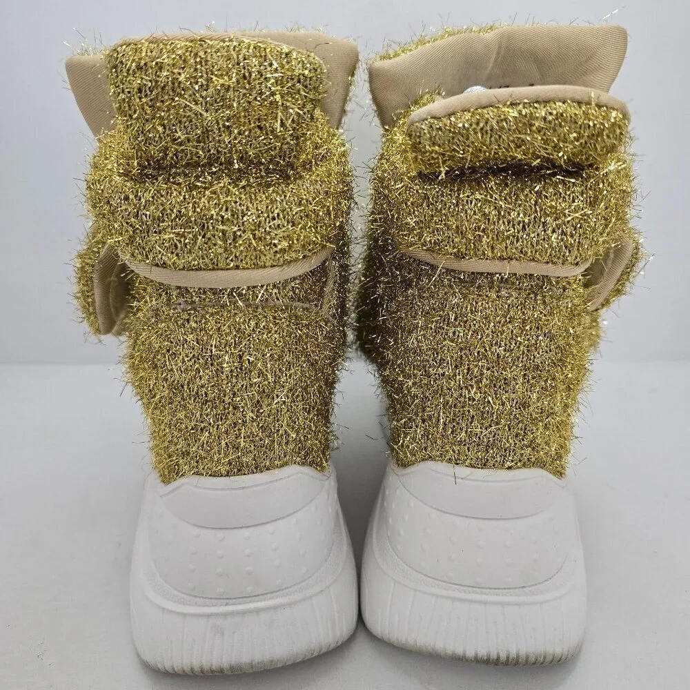 EGirl gold metallic festival stacked platform boots | WMS 7